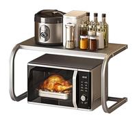 Rejilla para microondas, rejilla de almacenamiento de cocina extensible de múltiples capas que ahorra espacio, organizador de almacenamiento para encimera de cocina, estante de almacenamiento grey