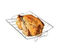 Rejilla para parrilla en forma de V - Rejilla de soporte para asado antiadherente, bandeja de inserción para asador en horno | Soporte de cocina avanzado y resistente para carne, aves de corral, barba