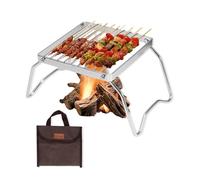 Rejilla para Parrilla Rejilla de Alambre de Acero Inoxidable Mini Plegable Portátil Resistente al Calor Durable con Bolso para Barbacoa Al Aire Libre Camping Picnic