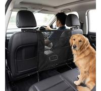 Rejilla para perros con bolsillos de almacenamiento, red de separación para perros, red de seguridad ajustable, bolsillo de red para el asiento trasero, red de almacenamiento para perros, mascotas