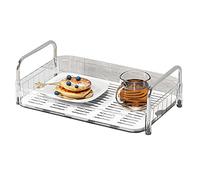 Rejilla para Secar Tazas con Diseño Transparente y Gran Capacidad para Almacenamiento en la Encimera de la Cocina, Material Plástico Duradero y Fácil Instalación (Blanco de una sola capa)