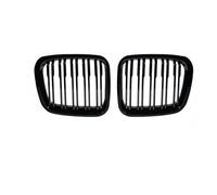 Rejilla Parachoques Central Delantero Parrilla Delantera Tipo Riñón Negra Con Listones Dobles Para Serie 3 2002-2005 E46 4 Puertas 320i 325i 325xi 330i 330xi(Black 2 Door97-01)