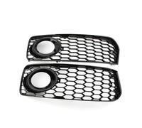 Rejilla Parachoques Central Delantero Rejilla De Malla Panal Para Faros Antiniebla, Cubierta Luz Carreras Para A5 S5 B8 RS5 2008 2009 2010 2011 2012(Negro brillante)