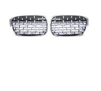 Rejilla Parachoques Delantera Parrilla delantera tipo riñón con diseño de diamante para Serie 7 G11 G12 730li 740li 2016-2019, ABS(Plata)