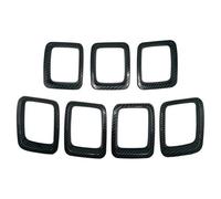 Rejilla Parachoques Delantero Para Jeep Para Compass Para MP 2017-2020 Accesorios Exteriores 7 Piezas Kit Molduras Marco Cubierta Parrilla Delantera ABS Para Automóvil(Carbon Fiber)