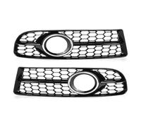 rejilla parachoques Rejillas Frontales de Radiador 1 Par De Luz Antiniebla Parachoques Delantero Coche Rejilla Lámpara Parrilla Panal Para A4 B7 S4 2005-2008 8E0807681F(Plata)