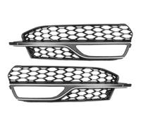 Rejilla protectora for faros antiniebla compatible con Audi S3, A3, S-Line (2014, 2015 y 2016) RS Style, rejilla frontal hexagonal de nido abeja 8V3807681 8V3807682(Chrome Silver)