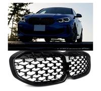 Rejilla radiador para BMW para Serie 1 F40 Estilo Diamante Parrilla Delantera para Riñón Negro Brillante 2020 + Accesorio ABS Parrilla De Parachoques Delantero Rejilla Frontal