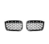 Rejilla Radiador Parrillas Delanteras Coche Para X3 G01 G08 X4 G02 2018-2021 Parachoques Con Embellecedor De Diamante Parrilla Carreras Estilo Meteor 2 Uds Rejilla Paragolpes(All Sliver)
