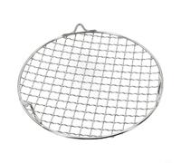 Rejilla redonda de acero inoxidable para acampar al aire libre con patas resistente bandeja para hornear con juntas soldadas suaves y pulido espejo para un fácil mantenimiento (20 cm)