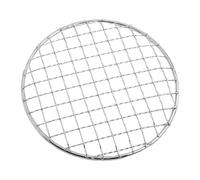 Rejilla redonda de acero inoxidable para parrilla, hornear y asar con espejo pulido y patrón de malla uniforme (15 cm)