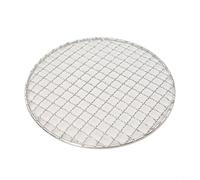 Rejilla redonda de acero inoxidable para parrilla, hornear y asar con espejo pulido y patrón de malla uniforme (20 cm)