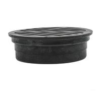 Rejilla redonda de drenaje de suelo para líneas de alcantarillado de 3 y 4 pulgadas, cubierta de filtro de desechos de plástico para césped, patio, acera, piezas integradas negras (4 pulgadas)