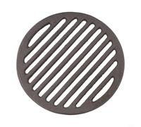 Rejilla redonda de hierro fundido para barbacoa, carne, verduras, pescado, rejilla de alambre resistente, color negro, herramienta de picnic al aire libre, 30 cm (17 cm)