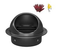 Rejilla redonda para ventilación de aire de, Tamaños múltiples multicolores de la malla exterior redonda pantalla cubierta del respiradero acero inoxidable(Black,100 MM/4 IN)