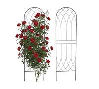 Rejilla Relaxdays para trepadoras, Set de 2, HxB: 140 x 38 cm, Metal, Soporte para Rosales y Enredaderas, jardín, Negro
