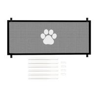 Rejilla retráctil para perros - 180 x 78 cm gran barrera de seguridad para mascotas, de malla plegable, 6 tubos de apoyo, red interior montada a presión, instalación sin herramientas | Puerta