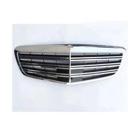Rejilla Riñón Delantero Para Mercedes Para Benz Clase S W221 S65 Para S350 Para S400-S600 Para AMG Parachoques Delantero Capó CentralParrilla Radiador Parrillas Listón Doble(Plata)