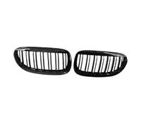 Rejilla Riñón Delantero Parrilla Carreras Negra Brillante Con Doble Listón Para Serie 6 E63 E64 2004-2010, 1 Par Central Delantero