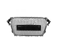 Rejilla Riñón Delantero Parrillas Carreras Para RS4 Parrilla Delantera Capó Parachoques Delantero Central Para A4/S4 B8.5 2013-2016 Parrillas Listón Doble(With BlackRings4)