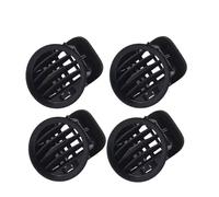 Rejilla Salida Cubierta Ventilación Aire A/C Negra/cromada Para Opel Para ADAM CORSA D MK3 Para Vauxhall 13417363 2201099 Aire Ventila Coche Ventilación(4 pcs Black 1)
