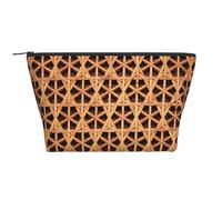 Rejilla Tejida de Mimbre Impresa., Bolsa de artículos de tocador Bolsa de Maquillaje Bolsa de cosméticos Bolsa de artículos de tocador de Viaje portátil