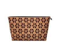 Rejilla Tejida de Mimbre Impresa., Bolsa de artículos de tocador Bolsa de Maquillaje Bolsa de cosméticos Bolsa de artículos de tocador de Viaje portátil