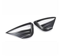 Rejilla ventilación parachoques Cubierta Protectora Faros Antiniebla Delanteros Para Tesla Para Model Y (2021-2023): Moldura Decorativa ABS Con Dientes Madera(Negro mate)
