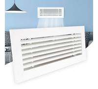 Rejilla Ventilacion Rectangular Blanca Lama Lineal a 20 Grados Rejillas de Impulsion Expulsion Retorno Horizontal (400x100) Conductos Aire Central Aluminio Resistente Salida de Aire Acondicionado