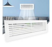 Rejilla Ventilacion Rectangular Blanca Lama Lineal a 20 Grados Rejillas de Impulsion Expulsion Retorno Horizontal (450x100) Conductos Aire Central Aluminio Resistente Salida de Aire Acondicionado