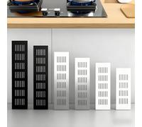 Rejilla Ventilación Rectangular De Aluminio Con Lamas, Rejilla De Retorno De Aire De Acero, Para Puertas De Armarios, Roperos, Color Negro(Blanca,200x150mm-7.9x5.9in)