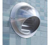 Rejilla Ventilación Redonda,Cubierta de Rejilla de Válvula de Aire Esférica de Escape de Acero Inoxidable 304,para Campana Extractora,Conducto,Escape de Pared Exterior (130mm)