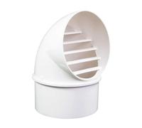 Rejilla ventilación, Rejilla de aireación, Cubierta de PVC Blanca integrada for ventilación de Escape, Tapa for Lluvia y Viento, Accesorio for ventilación Interior y Exterior(110mm/4.3inch)