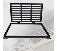 Rejilla y Marco de Hierro Fundido para Desagüe, Canaleta Desague con Rejilla para Entrada de Vehículos de Alta Resistencia 15000 Kg, Antideslizante(38x68cm/15x27in)