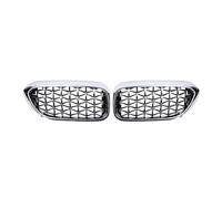 Rejillas De Coche Diamante Para G30 G31 G38 5 Series 525i 528i 530i 540i 2017-2020 Rejilla Delantera Riñón Estilo(Plata)