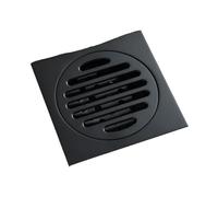 Rejillas De Drenaje Desagües de suelo de 10x10 Cm, desagüe for el suelo de la ducha de latón negro/cromado, desodorante for baño, cubierta de colador de drenaje de suelo cuadrado, residuos de rejilla