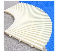 Rejillas de drenaje duraderas de 30 x 100 cm, cubiertas de canal para piscinas elevadas y balcones, juego de 2 soluciones de drenaje de color hueso para una gestión eficiente del agua