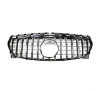 Rejillas de luz antiniebla para coche Rejilla de parachoques delantero para Mercedes para Benz CLA Clase W117 2013-2016 para parrilla deportiva Racing GT Style Diamond Facelift ABS(GTR Silver)