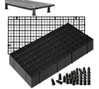 Rejillas De Plástico Para Acuario,10 Piezas 30x15CM Separador Acuario Con 60 Soportes,Acuario Rejilla Plástica,Divisor De Acuario De Plástico Para Protección Del Suelo,Soporte De Aquascaping