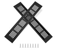 Rejillas de Ventilación de Rectangular Rejilla de Aire de Aluminio con Tornillo para la Ventilación de Armarios Dormitorios Cocinas 25 x 5cm Negro 2 Piezas