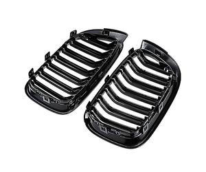Rejillas delanteras 2 Uds Parrilla Carreras Fibra Carbono Parrillas Delanteras Riñón Para X3 X4 F25 F26 14-17 Doble Línea Rejilla radiador