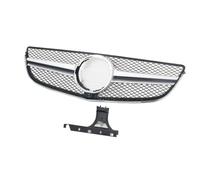 Rejillas Delanteras Coche Para Mercedes Para Benz W207 C207 A207 Clase E Coupe 2 Puertas 2014-2017 E200 E300 Rejilla Delantera Parachoques Superior Capó Malla(Plata)