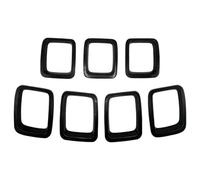 Rejillas delanteras Para Jeep Para Compass Para MP 2017-2020 Accesorios Exteriores 7 Piezas Kit Molduras Marco Cubierta Parrilla Delantera ABS Para Automóvil(Black)