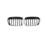 Rejillas delanteras Para X1 Para F48 Para F49 16-19 Marco Plateado Parrilla Negra ABS Cromado Parachoques Delantero Coche Parrillas Carreras
