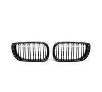 Rejillas delanteras Parrilla Carreras Repuesto Para Serie 3 Para E46 2002-2005 1 Par Parrillas Delanteras Coche Parrilla Capó Doble Listón(Gloss black)