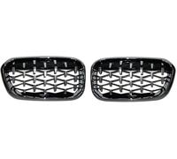 Rejillas delanteras Rejillas de parachoques delantero para BMW Serie 1, rejilla de diamante, rejilla de parachoques delantero para coche(Full Silver)