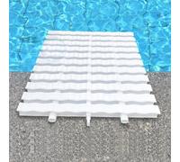 Rejillas elevadas de drenaje para piscina, paquete de 5 rejillas de drenaje con 3 agujeros de drenaje, tamaño: 25 x 100 cm, accesorios duraderos para piscinas sobre el suelo