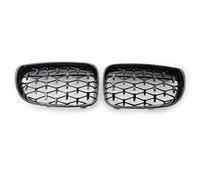 Rejillas Frontales Car Diamond Grills Parrilla Delantera De Riñón para 1 Series 2007-2013 Decorativa(Negro)