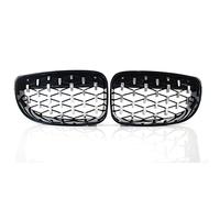 Rejillas Frontales Car Diamond Grills Parrilla Delantera De Riñón para 1 Series 2007-2013 Decorativa(Chrome Black)