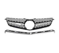 Rejillas frontales de radiador Para Mercedes Para Benz Clase C W204 C63 Para AMG 2008-2011 Rejilla Frontal Facelift Grill Reemplazar Reacondicionar Capó Malla Parrilla Delantera(Plata)